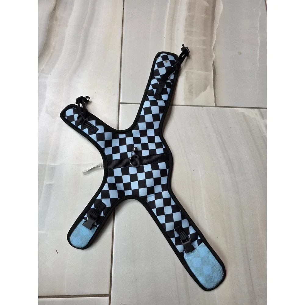 Blue and Black Checkered Mesh Cat Harness‎ Adjustable Small Pet Vest B2